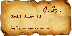 Gaebl Szigfrid névjegykártya